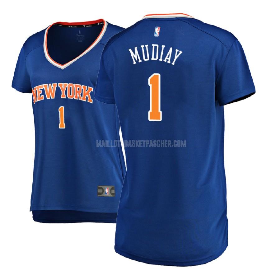 débardeur basket femme de new york knicks emmanuel mudiay 1 bleu icon 2017-18