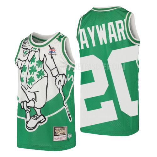 maillot basket enfant de boston celtics gordon hayward 20 vert hardwood classics big face