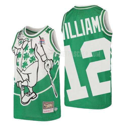 maillot basket enfant de boston celtics grant williams 12 vert hardwood classics big face