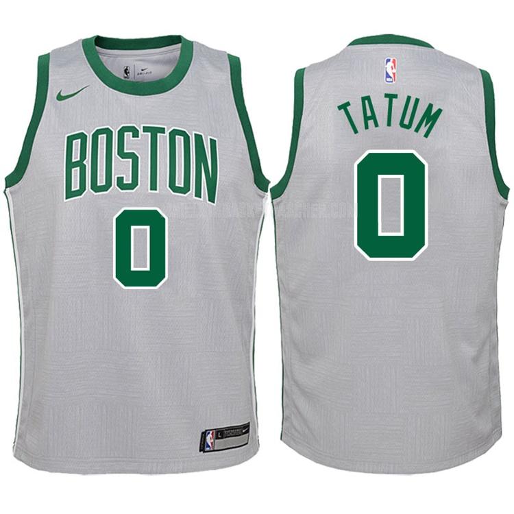 maillot basket enfant de boston celtics jayson tatum 0 gris city edition 2017-18