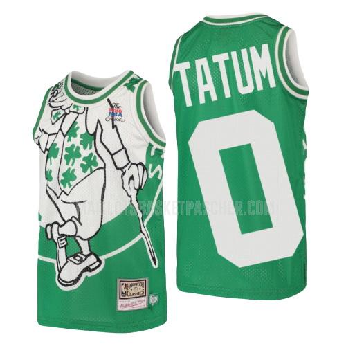maillot basket enfant de boston celtics jayson tatum 0 vert hardwood classics big face
