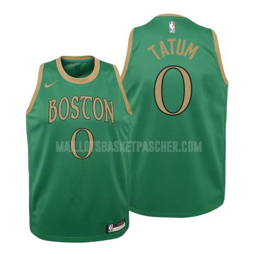 maillot basket enfant de boston celtics jayson tatum 0 vert numéro blanc 2019-20