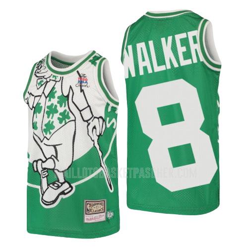 maillot basket enfant de boston celtics kemba walker 8 vert hardwood classics big face