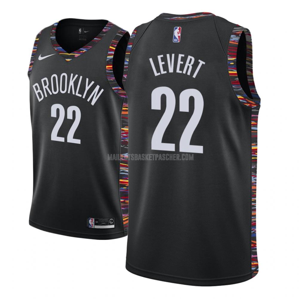 maillot basket enfant de brooklyn nets caris levert 22 noir city edition