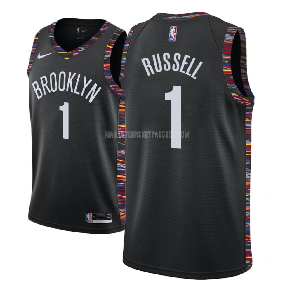 maillot basket enfant de brooklyn nets d'angelo russell 1 noir city edition