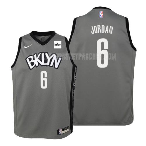 maillot basket enfant de brooklyn nets deandre jordan 6 gris statement