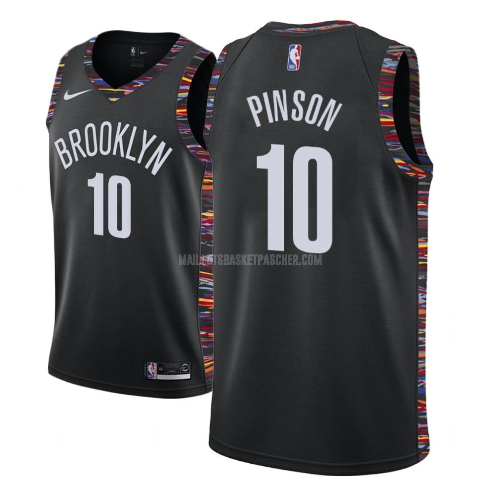 maillot basket enfant de brooklyn nets theo pinson 10 noir city edition