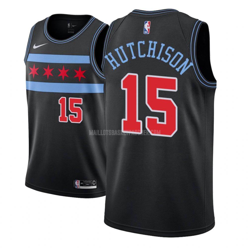 maillot basket enfant de chicago bulls chandler hutchison 15 noir city edition
