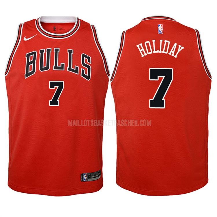 maillot basket enfant de chicago bulls justin holiday 7 rouge icon 2017-18
