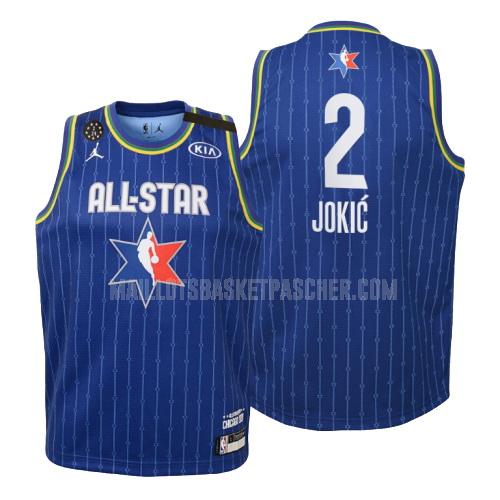 maillot basket enfant de denver nuggets nikola jokic 2 bleu nba all-star 2020