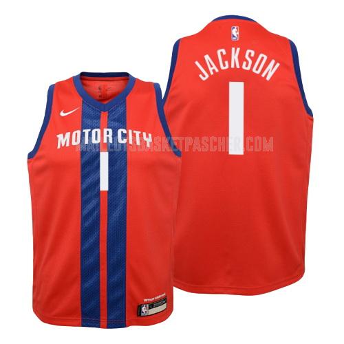 maillot basket enfant de detroit pistons reggie jackson 1 rouge city edition 2019-20