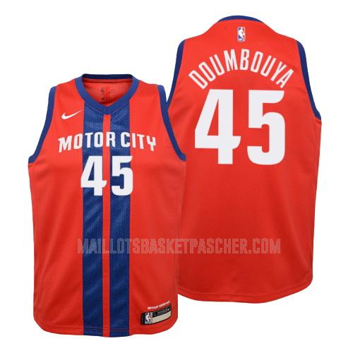 maillot basket enfant de detroit pistons sekou doumbouya 45 rouge city edition 2019-20