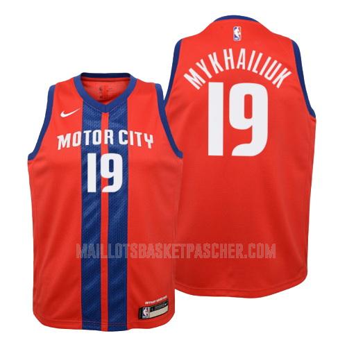 maillot basket enfant de detroit pistons sviatoslav mykhailiuk 19 rouge city edition 2019-20