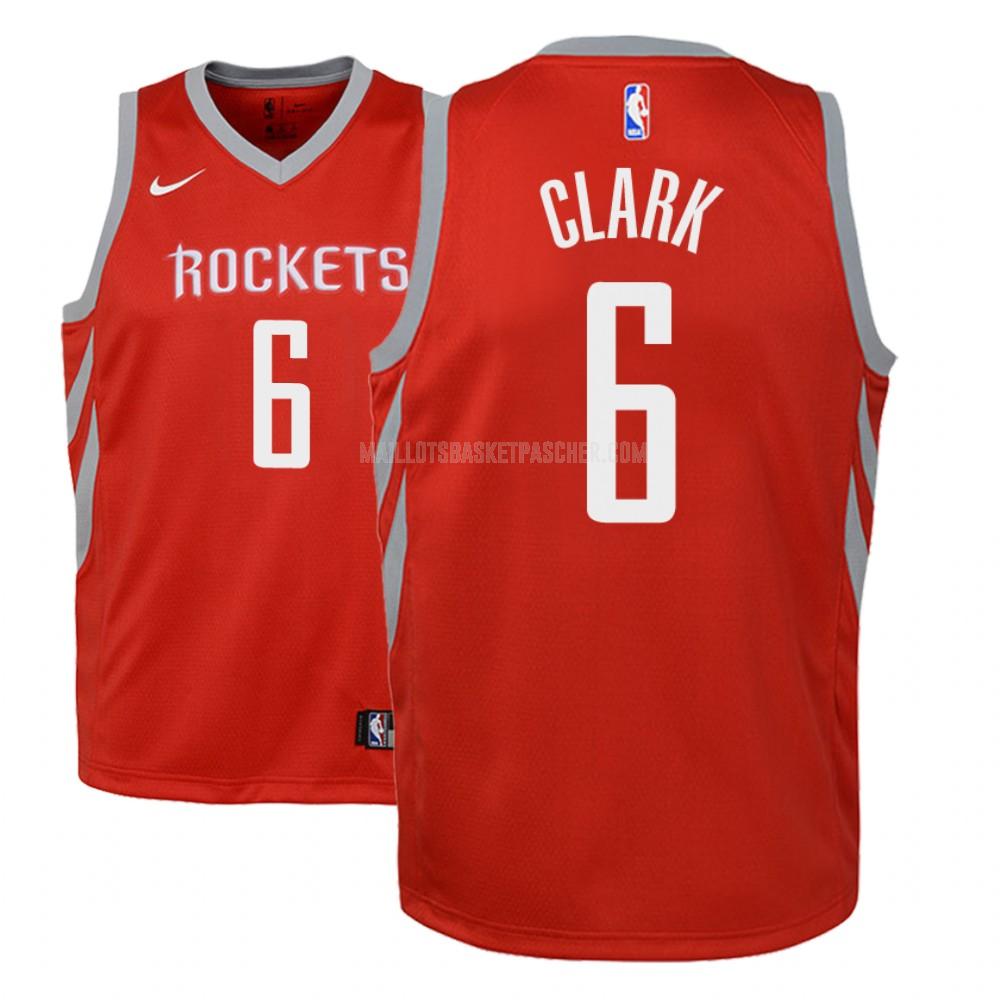 maillot basket enfant de houston rockets gary clark 6 rouge icon