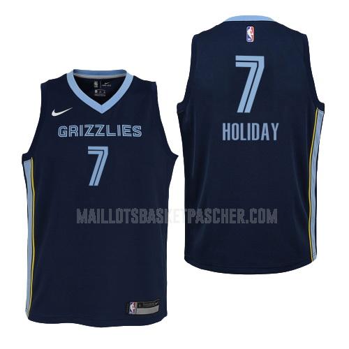 maillot basket enfant de memphis grizzlies justin holiday 7 bleu marin icon