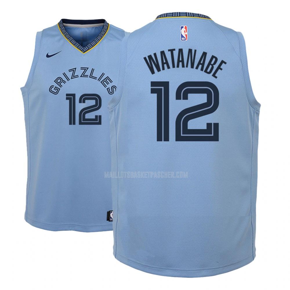 maillot basket enfant de memphis grizzlies yuta watanabe 12 bleu city edition