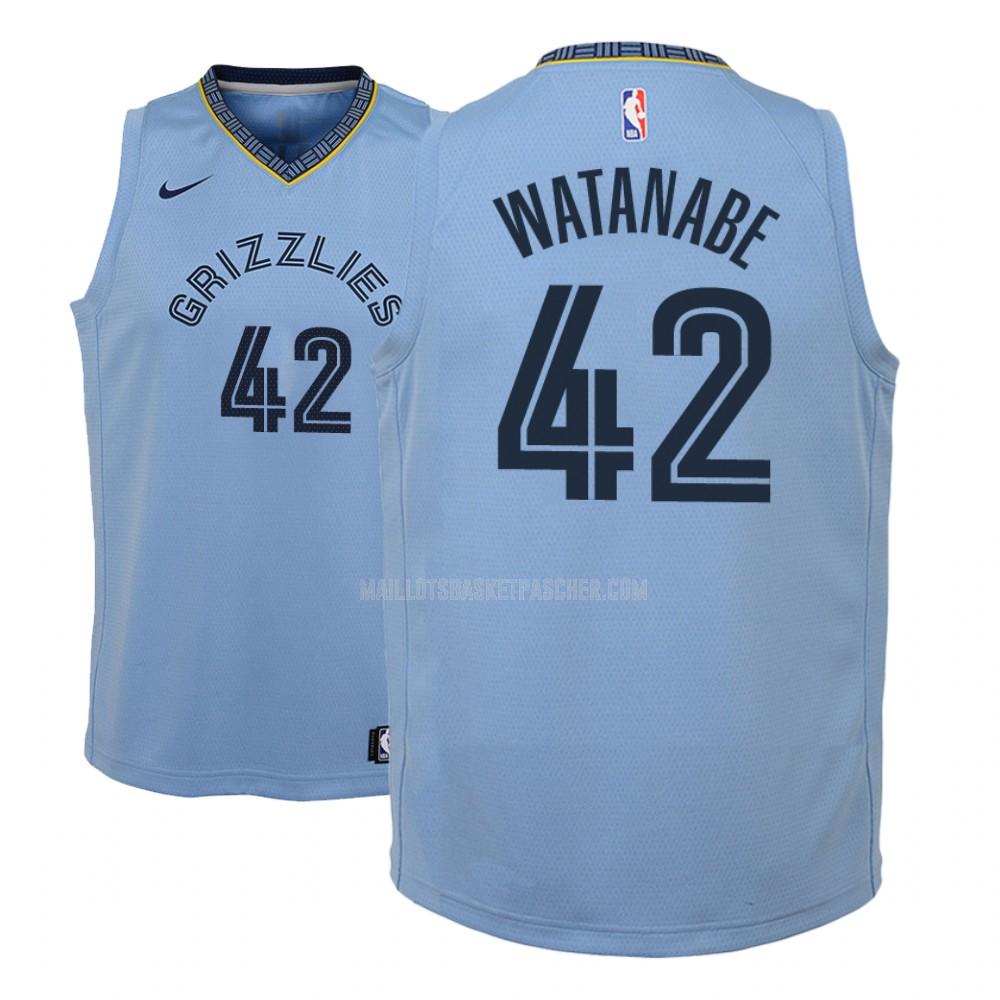 maillot basket enfant de memphis grizzlies yuta watanabe 42 bleu statement