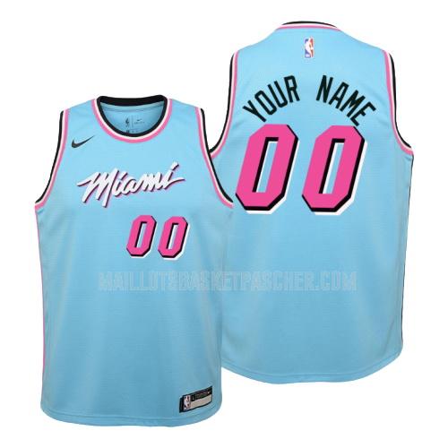 maillot basket enfant de miami heat custom bleu city edition 2019-20