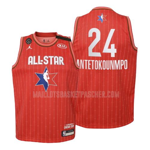 maillot basket enfant de milwaukee bucks giannis antetokounmpo 24 rouge nba all-star 2020
