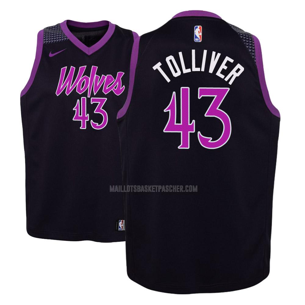 maillot basket enfant de minnesota timberwolves anthony tolliver 43 violet city edition