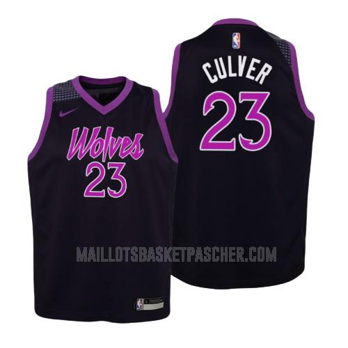 maillot basket enfant de minnesota timberwolves jarrett culver 10 violet city edition