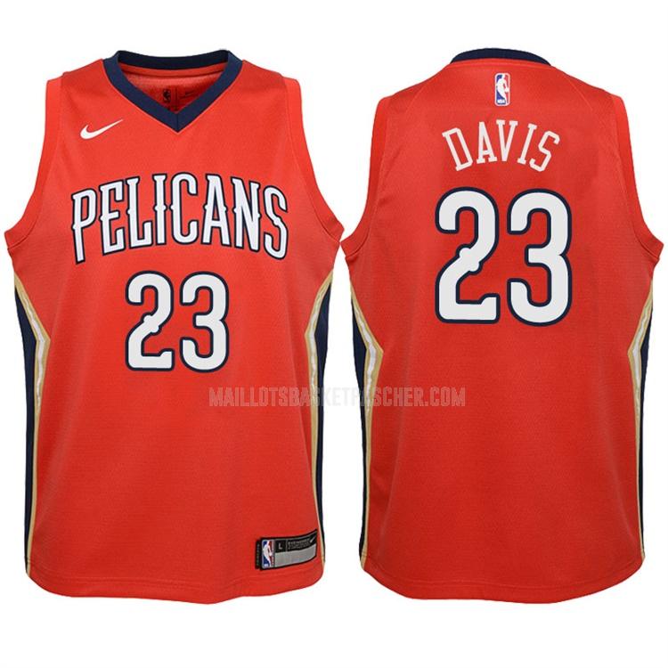 maillot basket enfant de new orleans pelicans anthony davis 23 rouge icon 2017-18