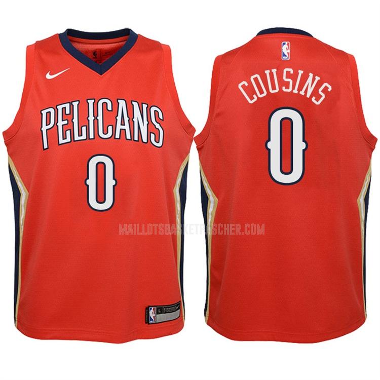 maillot basket enfant de new orleans pelicans demarcus cousins 0 rouge icon 2017-18
