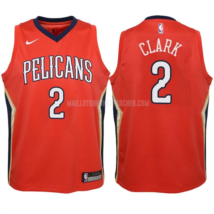 maillot basket enfant de new orleans pelicans ian clark 2 rouge icon 2017-18