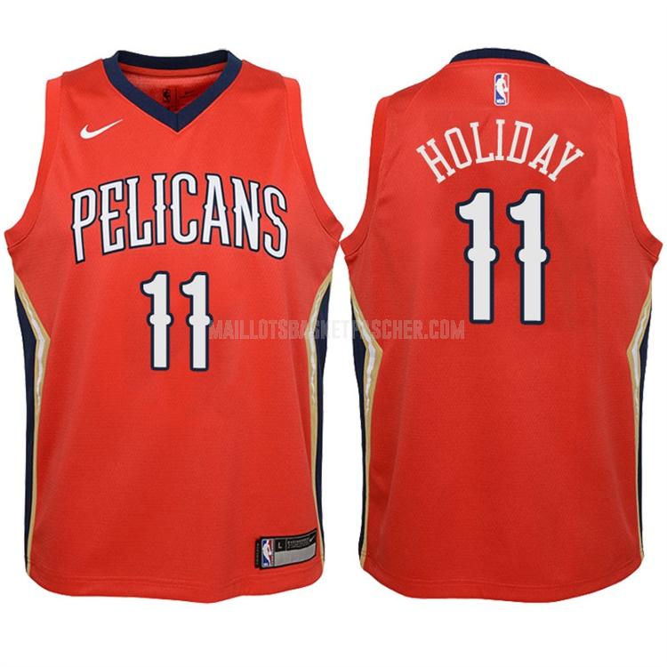 maillot basket enfant de new orleans pelicans jrue holiday 11 rouge icon 2017-18