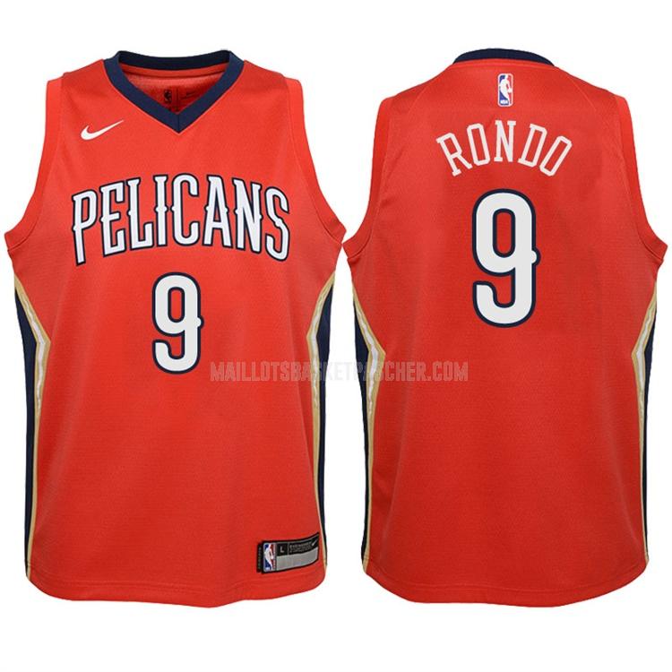 maillot basket enfant de new orleans pelicans rajon rondo 9 rouge icon 2017-18
