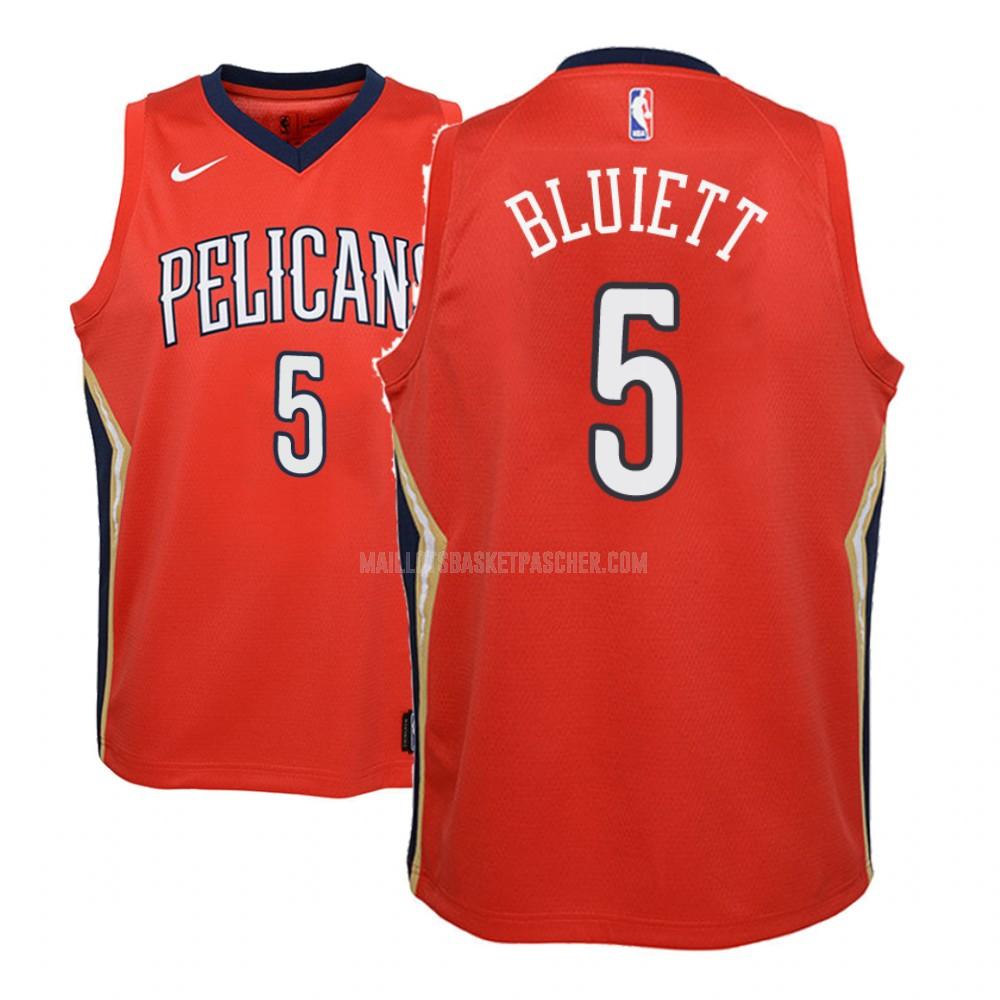 maillot basket enfant de new orleans pelicans trevon bluiett 5 rouge statement