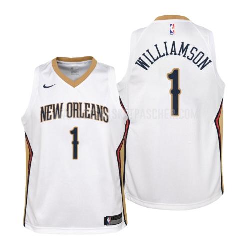 maillot basket enfant de new orleans pelicans zion williamson 1 blanc association