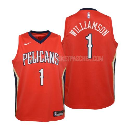 maillot basket enfant de new orleans pelicans zion williamson 1 rouge statement