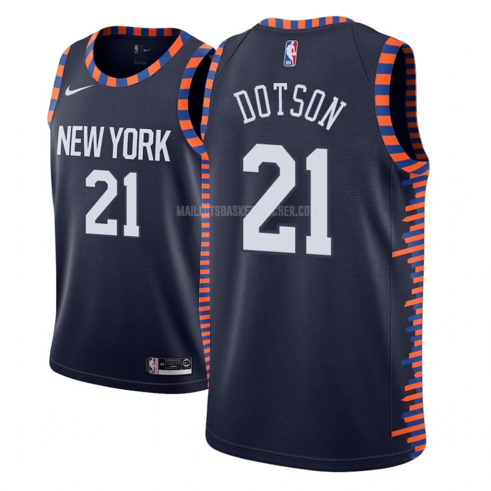 maillot basket enfant de new york knicks damyean dotson 21 bleu marin city edition