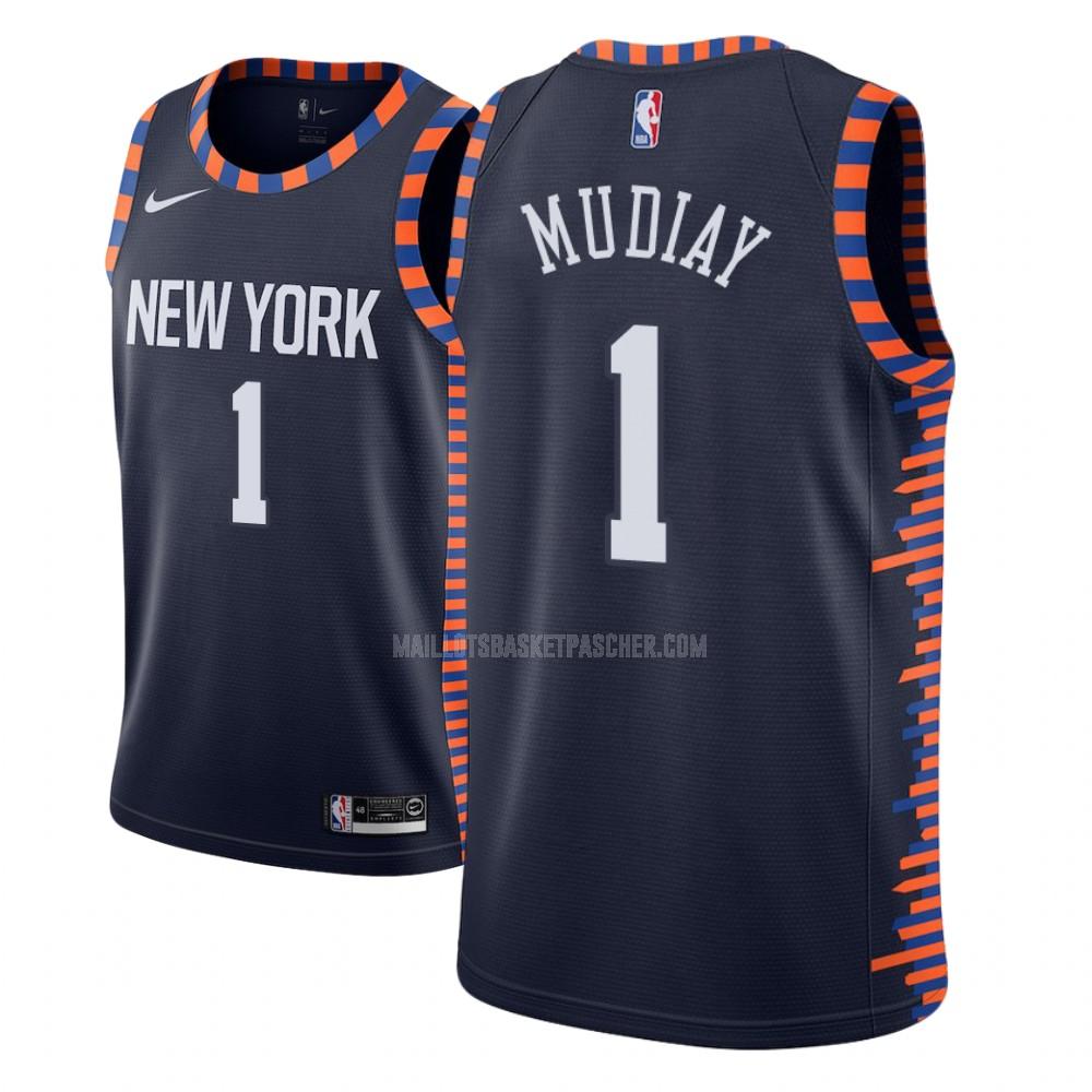 maillot basket enfant de new york knicks emmanuel mudiay 1 bleu marin city edition