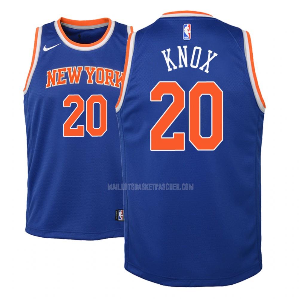 maillot basket enfant de new york knicks kevin knox 20 bleu icon