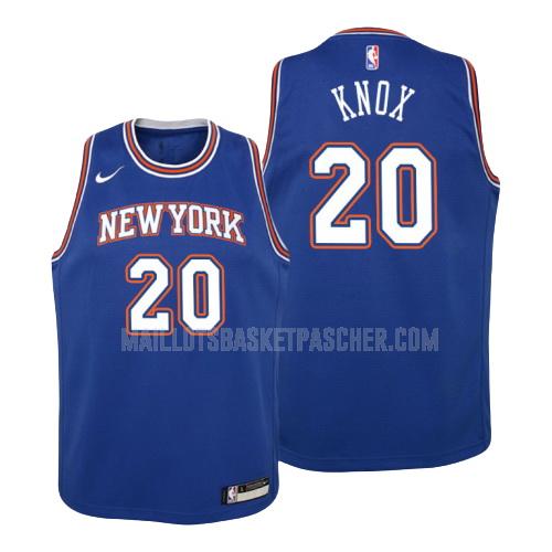 maillot basket enfant de new york knicks kevin knox 20 bleu statement