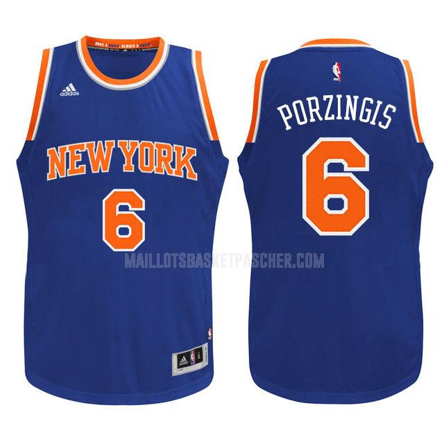 maillot basket enfant de new york knicks kristaps porzingis 6 bleu classique