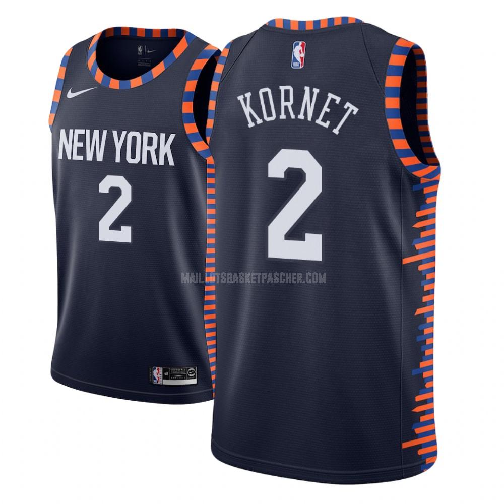 maillot basket enfant de new york knicks luke kornet 2 bleu marin city edition