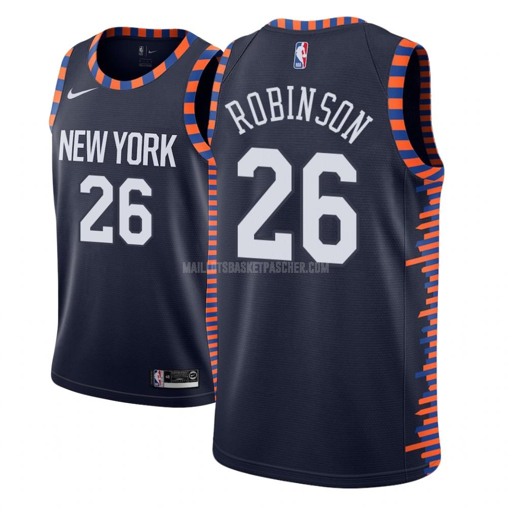 maillot basket enfant de new york knicks mitchell robinson 26 bleu marin city edition