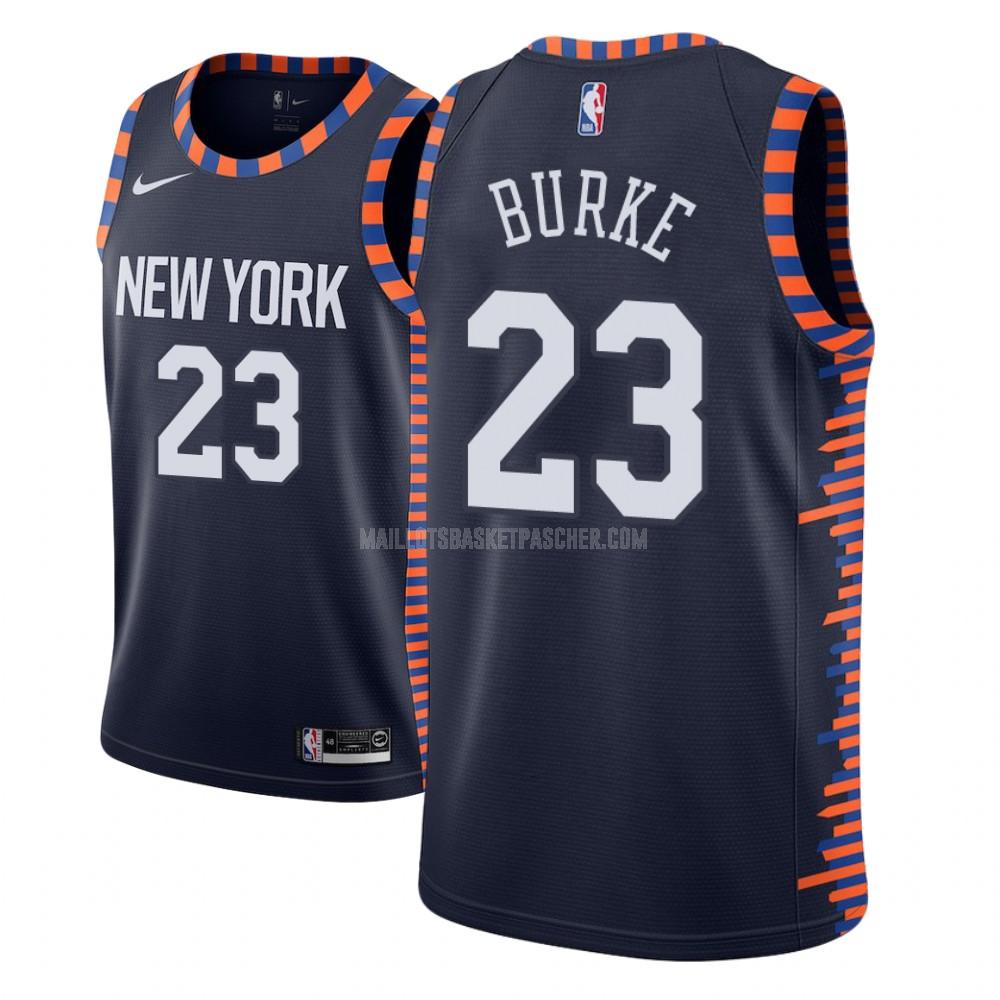maillot basket enfant de new york knicks trey burke 23 bleu marin city edition