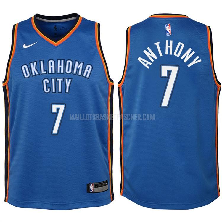maillot basket enfant de oklahoma city thunder carmelo anthony 7 bleu icon 2017-18