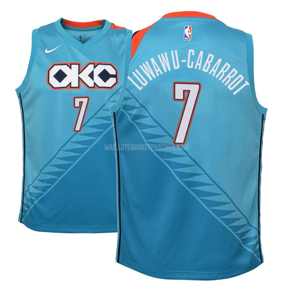 maillot basket enfant de oklahoma city thunder timothe luwawu 7 bleu city edition