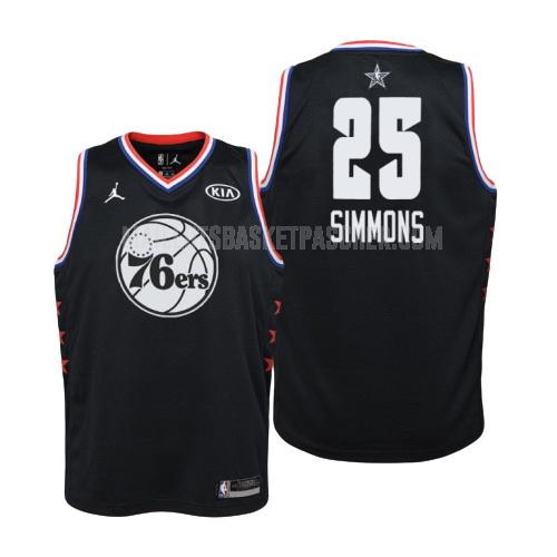 maillot basket enfant de philadelphia 76ers ben simmons 25 noir nba all-star 2019