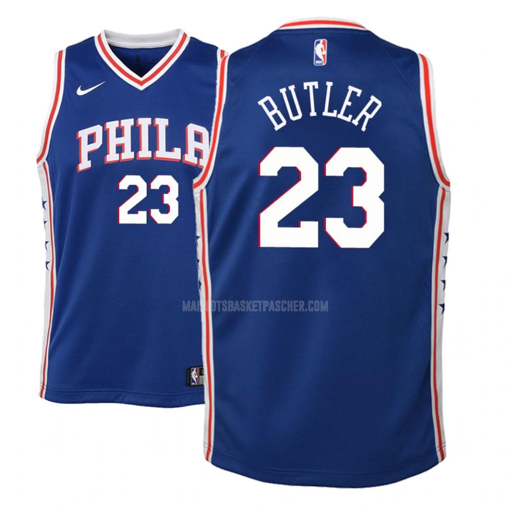 maillot basket enfant de philadelphia 76ers jimmy butler 23 bleu icon
