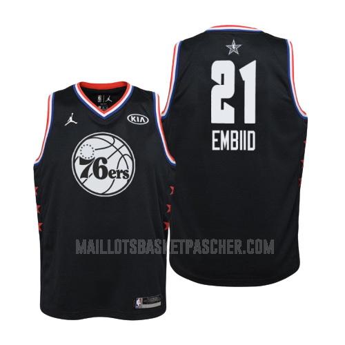maillot basket enfant de philadelphia 76ers joel embiid 21 noir nba all-star 2019