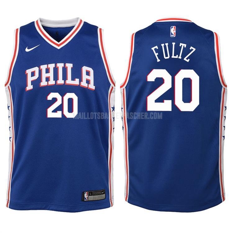 maillot basket enfant de philadelphia 76ers markelle fultz 20 bleu icon 2017-18