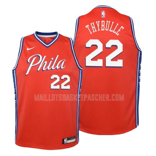 maillot basket enfant de philadelphia 76ers matisse thybulle 22 rouge statement