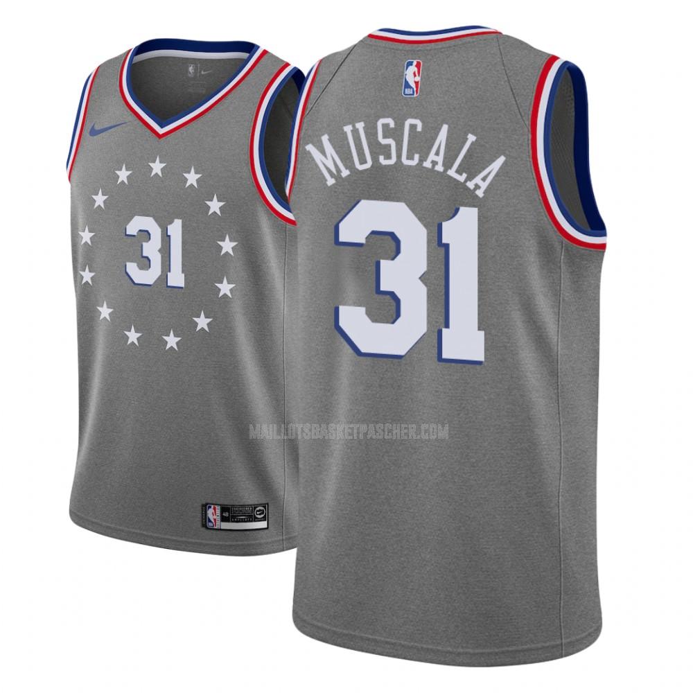 maillot basket enfant de philadelphia 76ers mike muscala 31 gris city edition