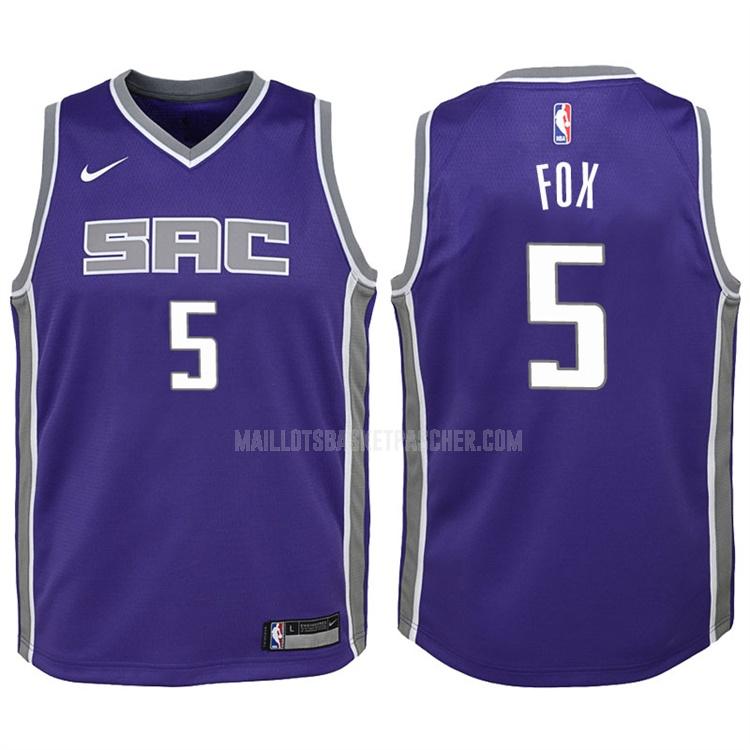 maillot basket enfant de sacramento kings de'aaron fox 5 violet icon 2017-18